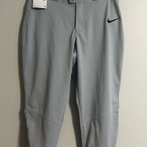 Nike Womens Gray Baseball pants with Black Logo